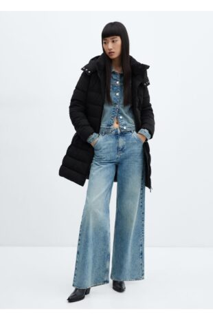 پالتو سیاه زنانه مانگو 57038267