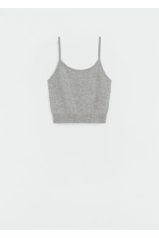 تی شرت خاکستری زنانه مانگو 57065799