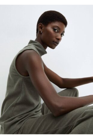 تی شرت خاکی زنانه مانگو 57085989