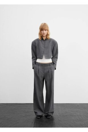 کت خاکستری زنانه مانگو 57086017