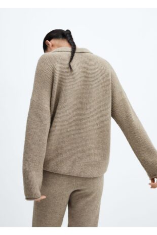 ست پیژامه قهوه ای فاق نرمال بلند زنانه مانگو 57064411