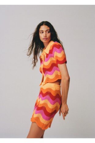 دامن نارنجی زنانه مانگو 57040250