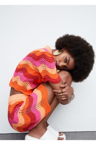 دامن نارنجی زنانه مانگو 57040250