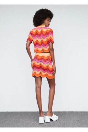 دامن نارنجی زنانه مانگو 57040250