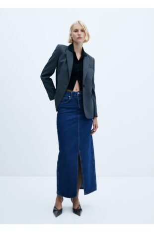 دامن آبی زنانه مانگو 57045971