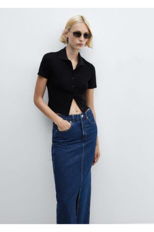 دامن آبی زنانه مانگو 57045971