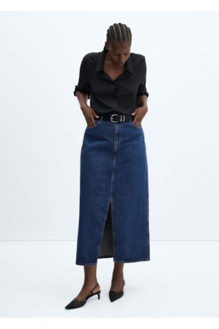 دامن آبی زنانه مانگو 57045971