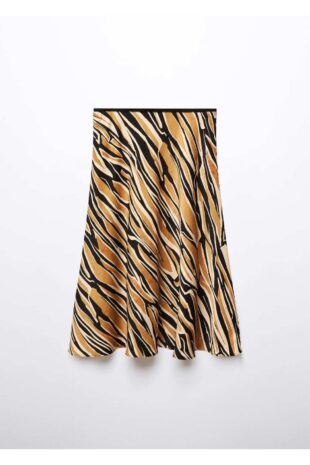 دامن قهوه ای زنانه مانگو 57055973