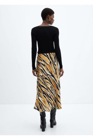 دامن قهوه ای زنانه مانگو 57055973