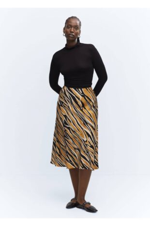 دامن قهوه ای زنانه مانگو 57055973