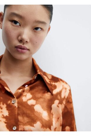 پیراهن قهوه ای زنانه مانگو 57025812