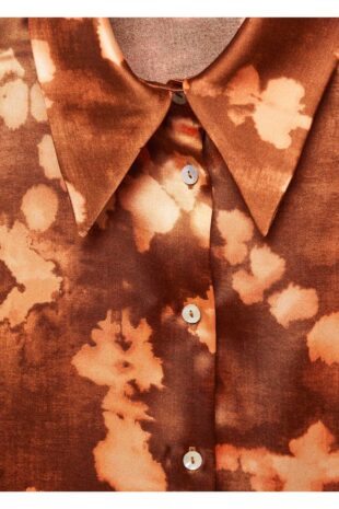 پیراهن قهوه ای زنانه مانگو 57025812