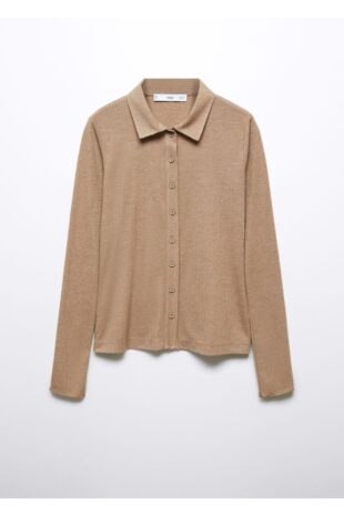 پیراهن قهوه ای زنانه مانگو 57075809
