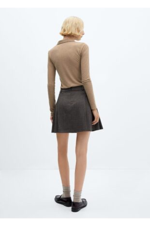 پیراهن قهوه ای زنانه مانگو 57075809