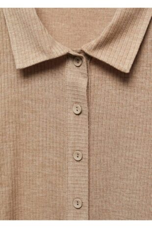 پیراهن قهوه ای زنانه مانگو 57075809