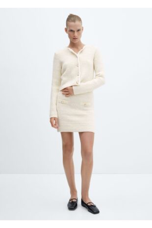 ژاکت سفید زنانه مانگو 57015811