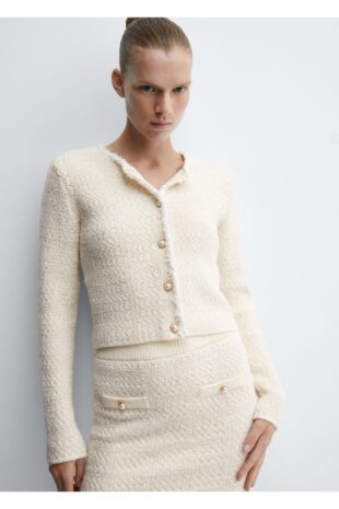 ژاکت سفید زنانه مانگو 57015811