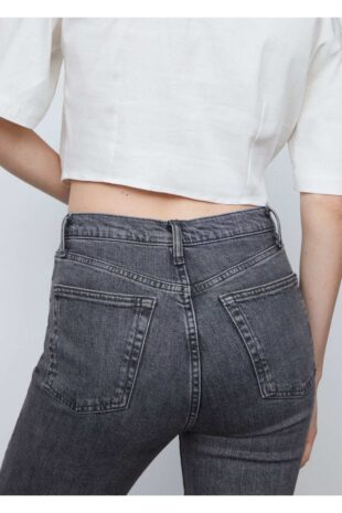 جین خاکستری فاق نرمال زنانه مانگو 57057713