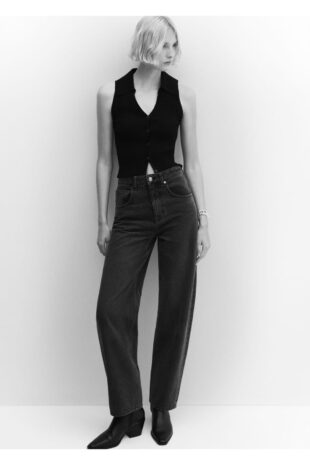 جین سیاه فاق نرمال زنانه مانگو 57086019