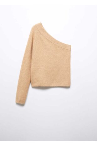 بافت قهوه ای زنانه مانگو 57005814