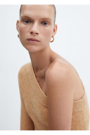 بافت قهوه ای زنانه مانگو 57005814