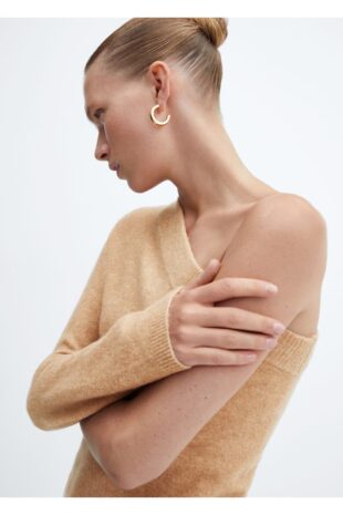 بافت قهوه ای زنانه مانگو 57005814