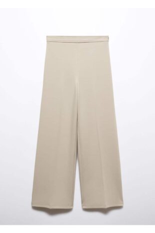 شلوار بژ فاق نرمال زنانه مانگو 57017718