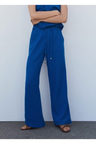 شلوار آبی فاق نرمال زنانه مانگو 57050101