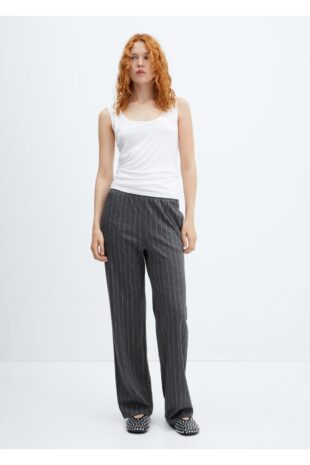 شلوار بنفش فاق نرمال زنانه مانگو 57055798