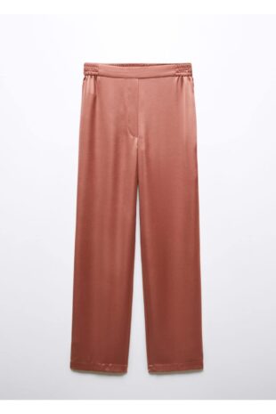 شلوار صورتی فاق نرمال زنانه مانگو 57005982