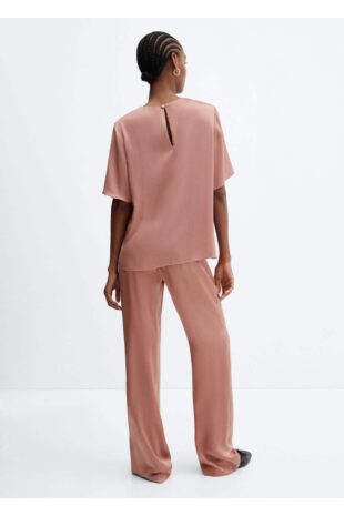 شلوار صورتی فاق نرمال زنانه مانگو 57005982