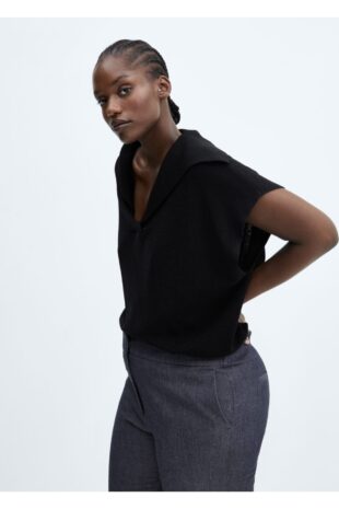 شلوار آبی فاق نرمال زنانه مانگو 57006729