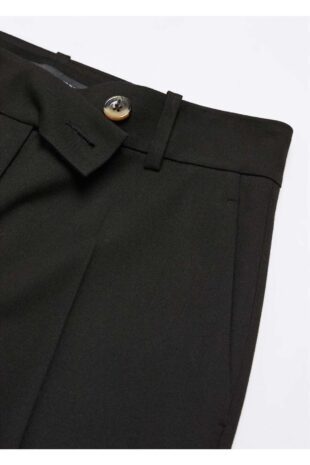 شلوار سیاه فاق نرمال زنانه مانگو 57026727