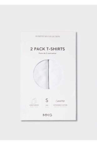 پیژامه سفید فاق نرمال زنانه مانگو 47024045