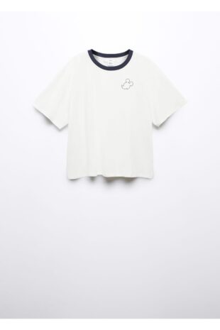 پیژامه سفید فاق نرمال زنانه مانگو 57041182