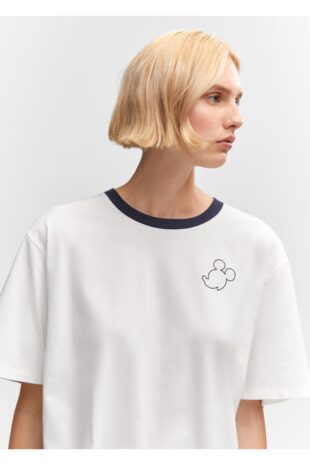 پیژامه سفید فاق نرمال زنانه مانگو 57041182