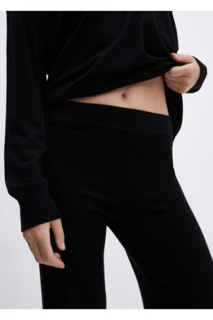 شلوار سیاه فاق نرمال زنانه مانگو 57075793