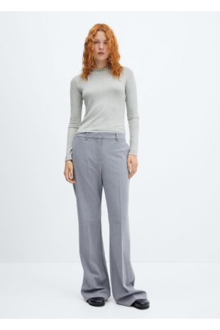 تی شرت خاکستری زنانه مانگو 57015799