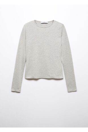 تی شرت خاکستری زنانه مانگو 57015799