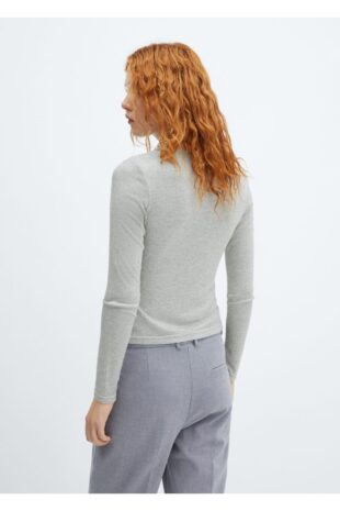 تی شرت خاکستری زنانه مانگو 57015799