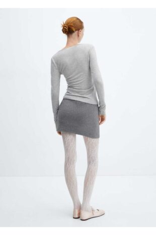 تی شرت خاکستری زنانه مانگو 57085984