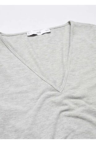 تی شرت خاکستری زنانه مانگو 57085984