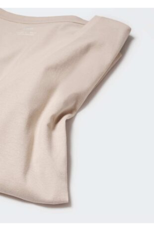 تی شرت بژ زنانه مانگو 57014404