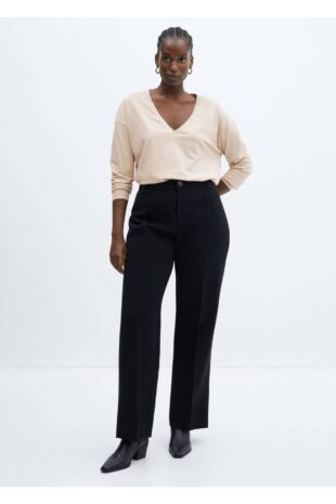 تی شرت بژ زنانه مانگو 57014404