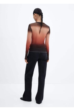 تی شرت قهوه ای زنانه مانگو 57035812