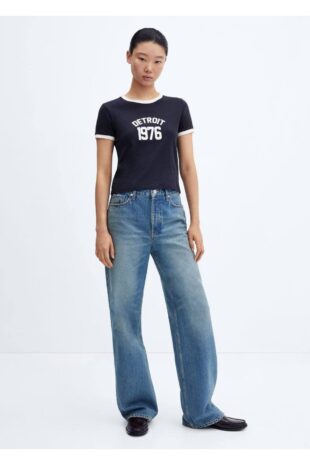 تی شرت لاجورد زنانه مانگو 57045796