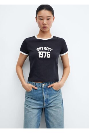 تی شرت لاجورد زنانه مانگو 57045796