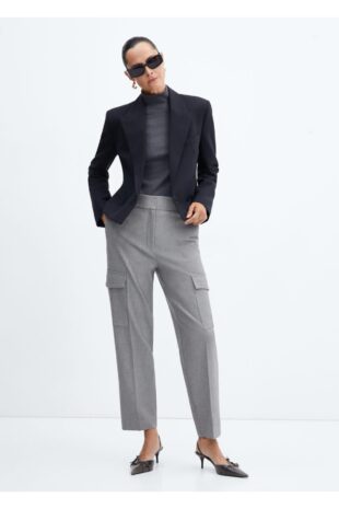 تی شرت خاکستری زنانه مانگو 57057730