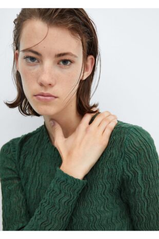 تی شرت سبز زنانه مانگو 57025811