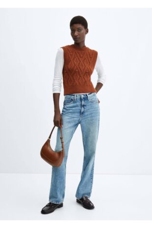 بافت نارنجی زنانه مانگو 57075808